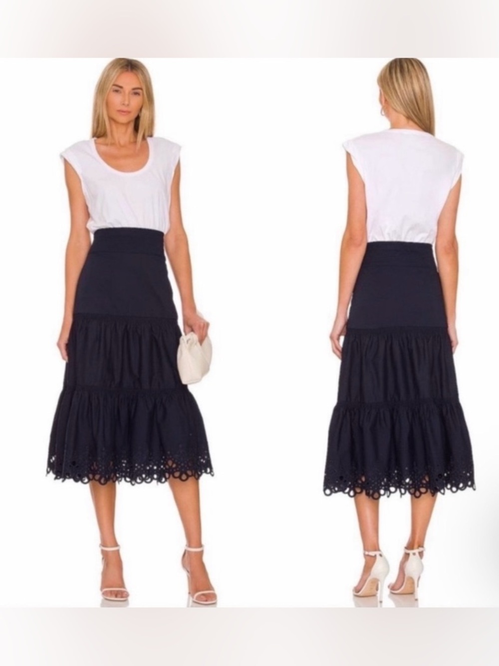 Veronica Beard Amaia Dress White & Navy